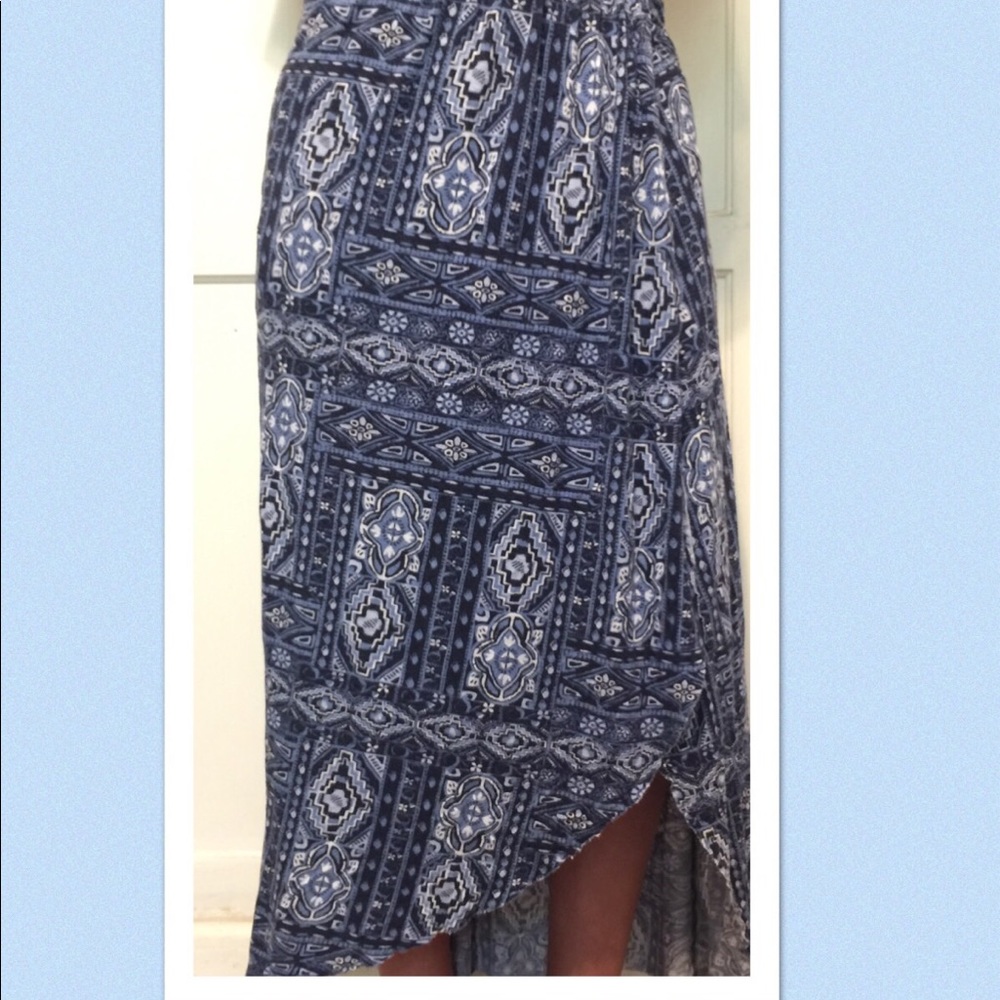 Hollister XS high low wrap skirt, mini underneath